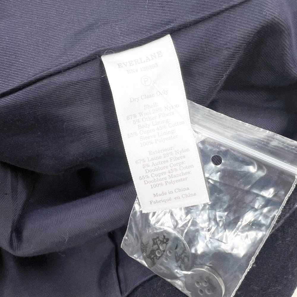EVERLANE The Wool Academy Blazer Navy Womens Sz 12 NWT - Picture 10 of 12